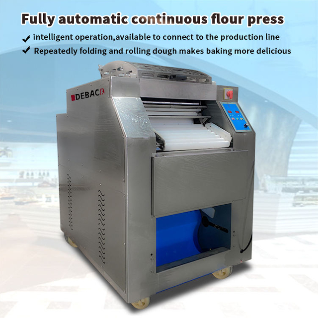 DEBACK New Fully Automatic Continuous Dough Sheeter Pressing Machine for Pizza Bread Speed Thickness Dough Pressing Machine