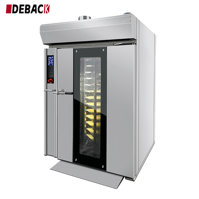 High Quality Fully Automatic Bread Making Equipment Commercial Rotary Rack Oven Moon Cake Pizza Bread Bakery Hot Air Rotary Oven
