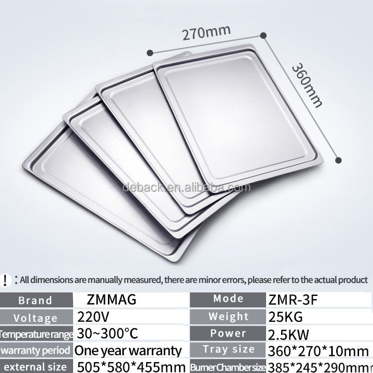 Commercial Electric Convection Bakery Oven CE Certificate New 220V Digital Control Automatic Small 3-Trays Nuts Corn Portable