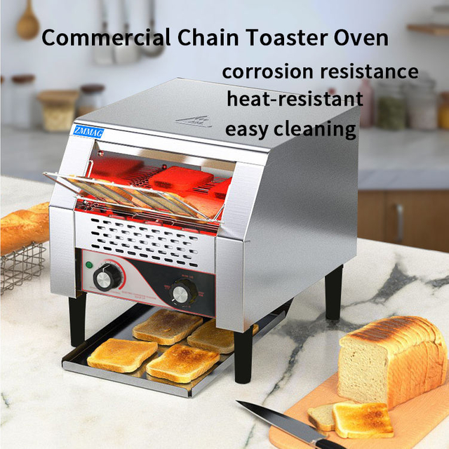 Commercial High Efficiency Stainless Steel Bread Hamburger Heater Chain Toaster Oven New Electric 220v Breakfast Service Hotels