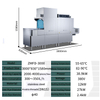 Double Cylinder Flight Conveyor Dishwasher Kitchen Machine with Double Rinse and Drying Features