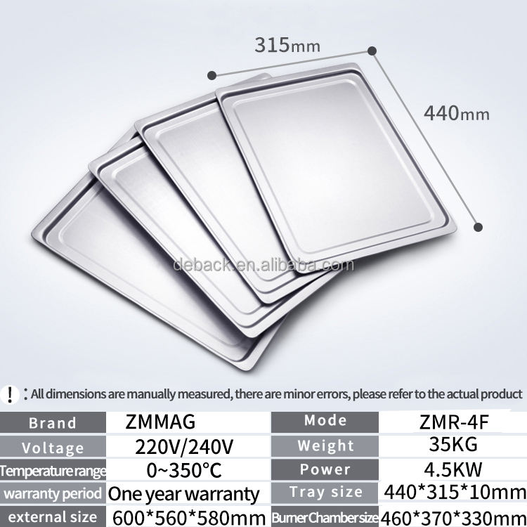 DEBACK New 4-Tray Stainless Steel Built-In Electric Convection Steam Oven Hot Air Baking Automatic Timer Long Service Fruit Corn