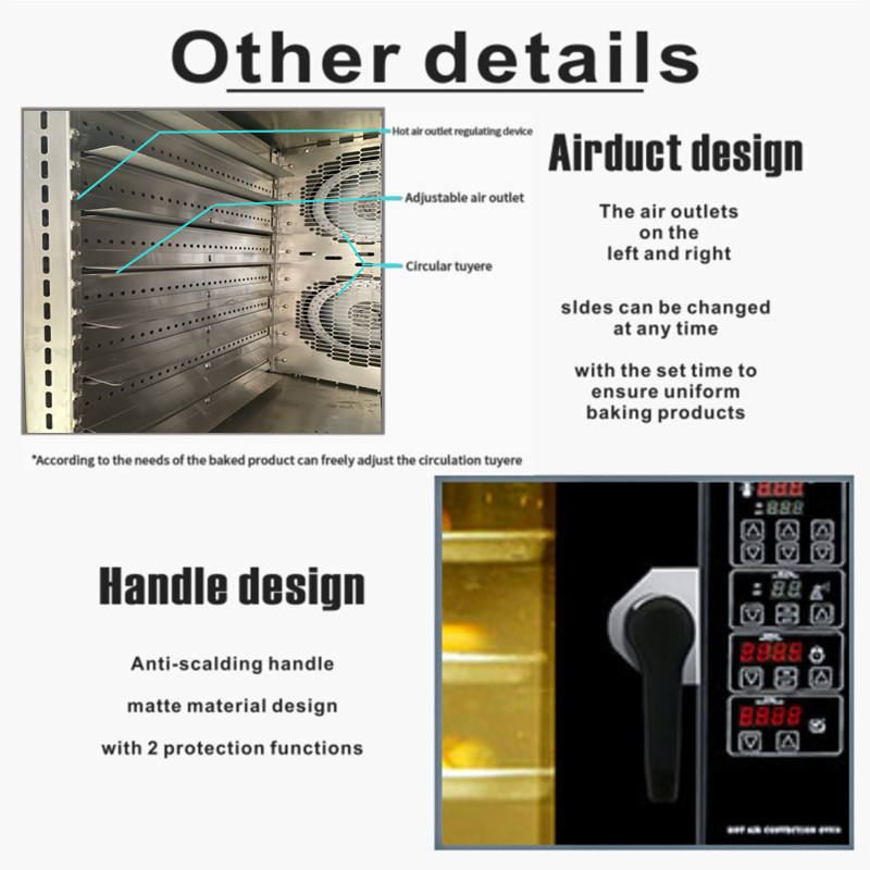 5 8 12 10 Trays Commercial Bakery Baking Oven Machine Hotels Gas Hot Air Electric Convection Oven With Steam Faction