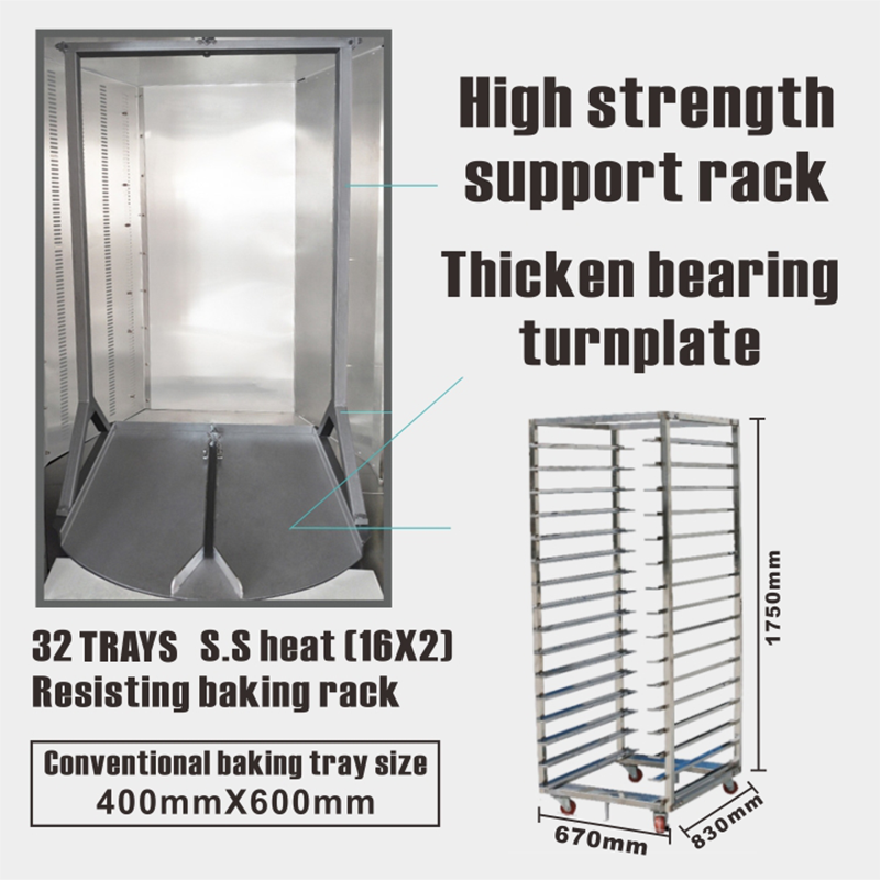 Good Selling Wholesale Price Industrial Big Bakery Rotary Rack Oven All Stainless Steel Hot Air Rotary Oven for Bread Food Shops