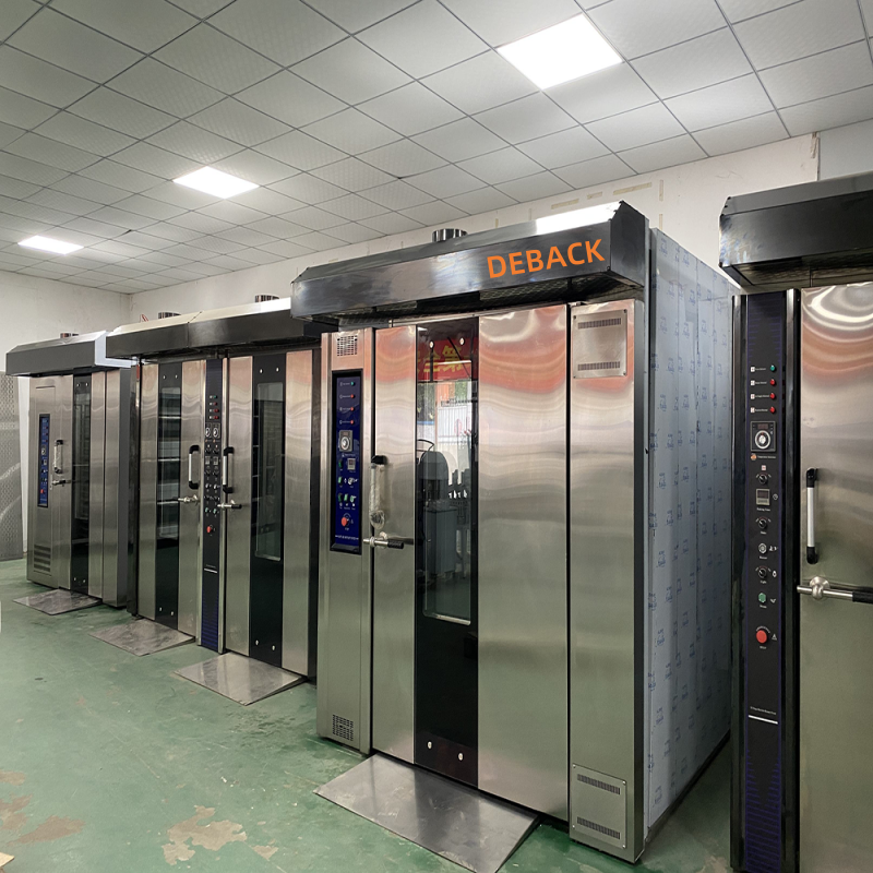 China Wholesale 380V Rotary Gas Chicken Oven with Steam Bakery New Condition Rotary Rack Oven Bread Pizza Cake Baking Made Corn