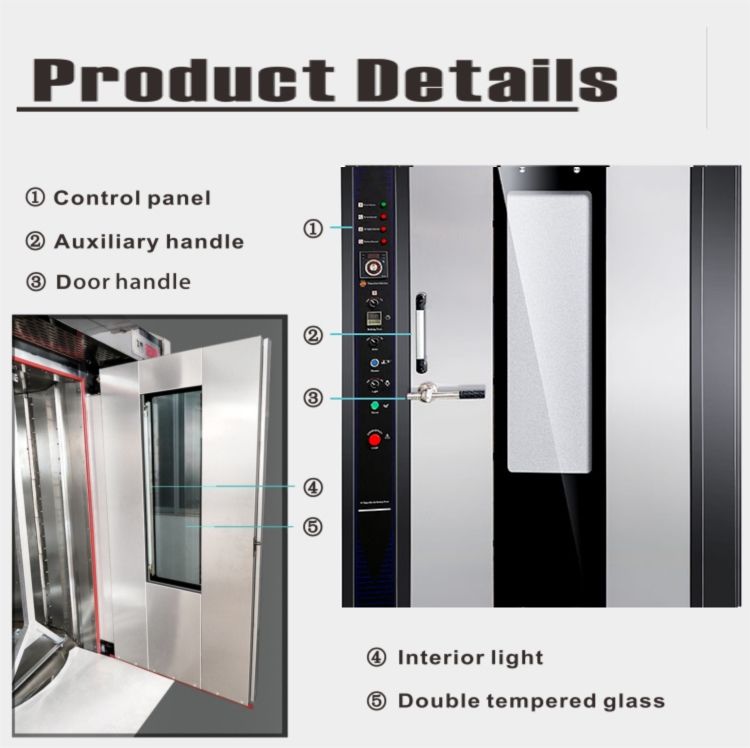 DEBACK Certified Quality 16-Tray Stainless Steel Rotary Oven for Bakeries Restaurants High 29KW Electric-Powered 220/380V