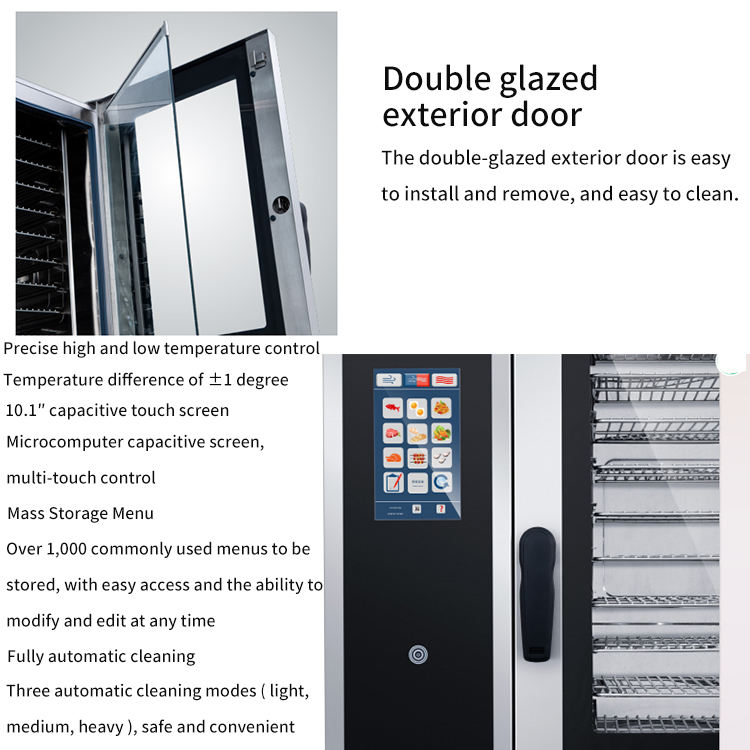 Durable Corn Material 10-Layer Electric Universal Combi Oven Industrial Steaming Oven for Commercial Bakery Use