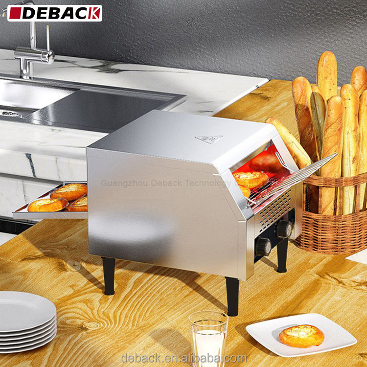 New DEBACK Stainless Steel Electric Conveyor Toaster Professional Commercial Fast Food Equipment Adjustable Rack Lightweight