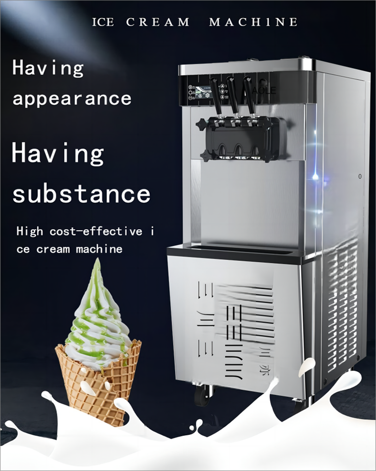 New DEBACK Commercial 220V Automatic 22L/H Stainless Steel Ice Cream Maker for Restaurants Milk & Ice Cream Syrup Ingredients