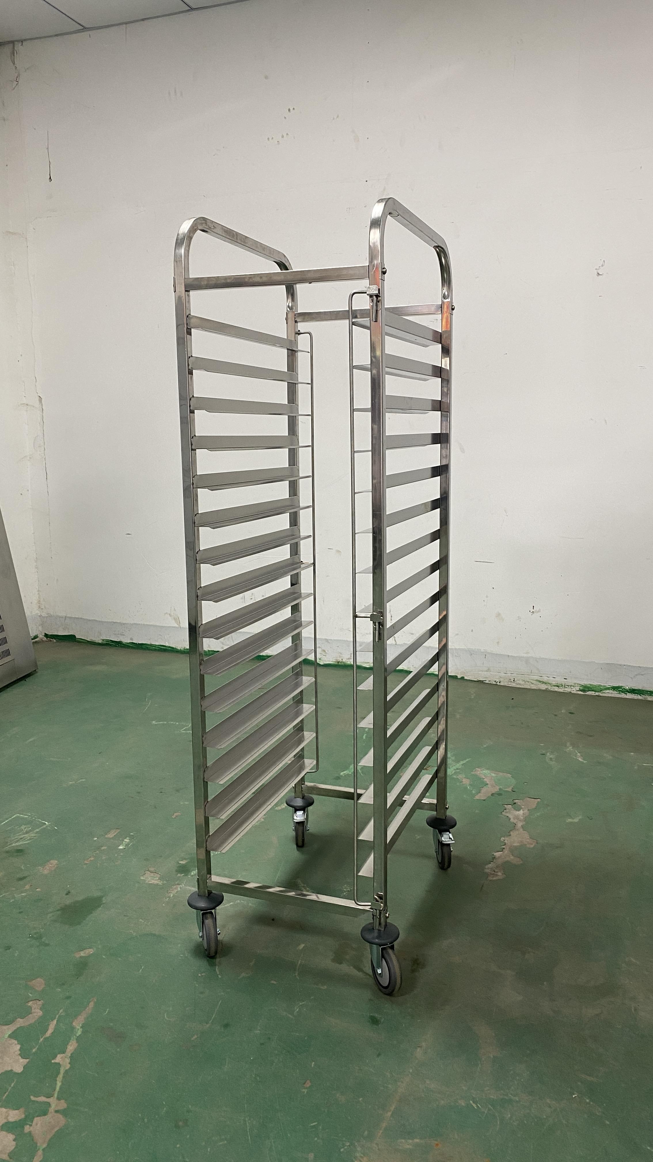 High Quality 15-Layer Stainless Steel Flake Trolley with Door Buckle Commercial Grade New Condition Wholesale From China