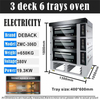 New DEBACK High Quality Commercial Electric Gas 6/9 Trays Deck Oven 220/380V High Productivity Water Pizza Bread Baking for