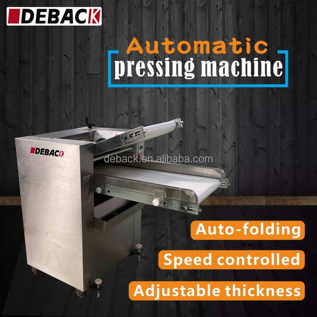 DEBACK Commercial Bakery Dough Press Machine Automatic Conveying Folding Speed Thickness Adjustable New 1 Year Warranty