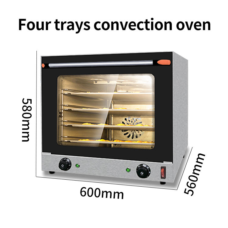 Commercial 4 Trays Ovens Bakery Equipment Electric Convection Oven With Steam Function Toasting Baking Ovens