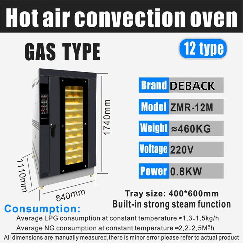 Stainless Steel Gas Type Baking Oven Hot Air Electric Convection Oven for Pizza Bread Cake New for Bakery Restaurant Food Shop