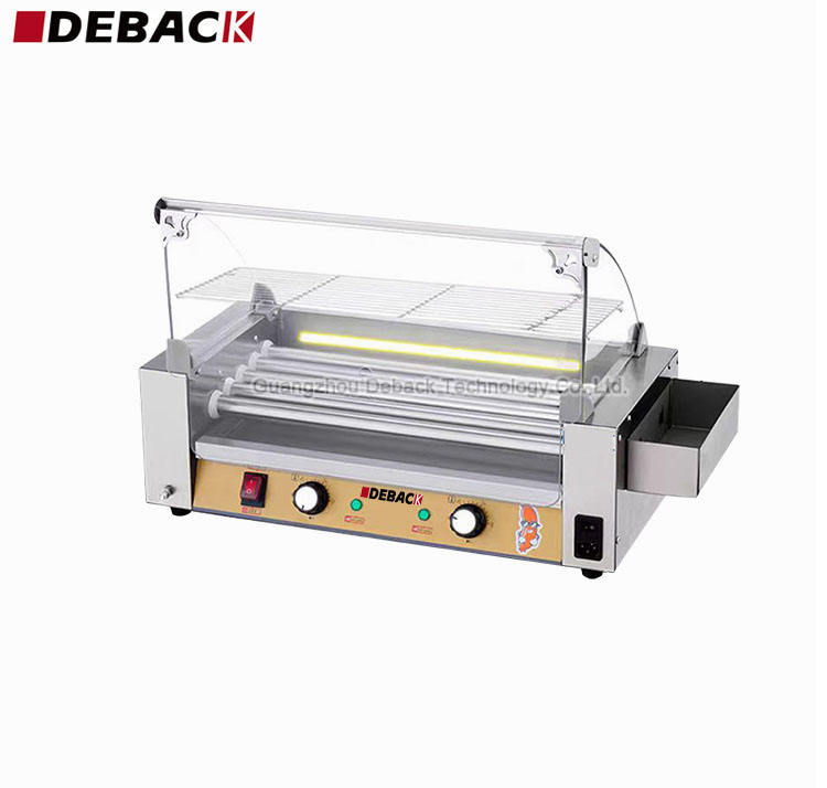 New DEBACK Commercial Electric Stainless Steel Roller Sausage Grill 220V High Productivity Lightweight Adjustable Rack Maker