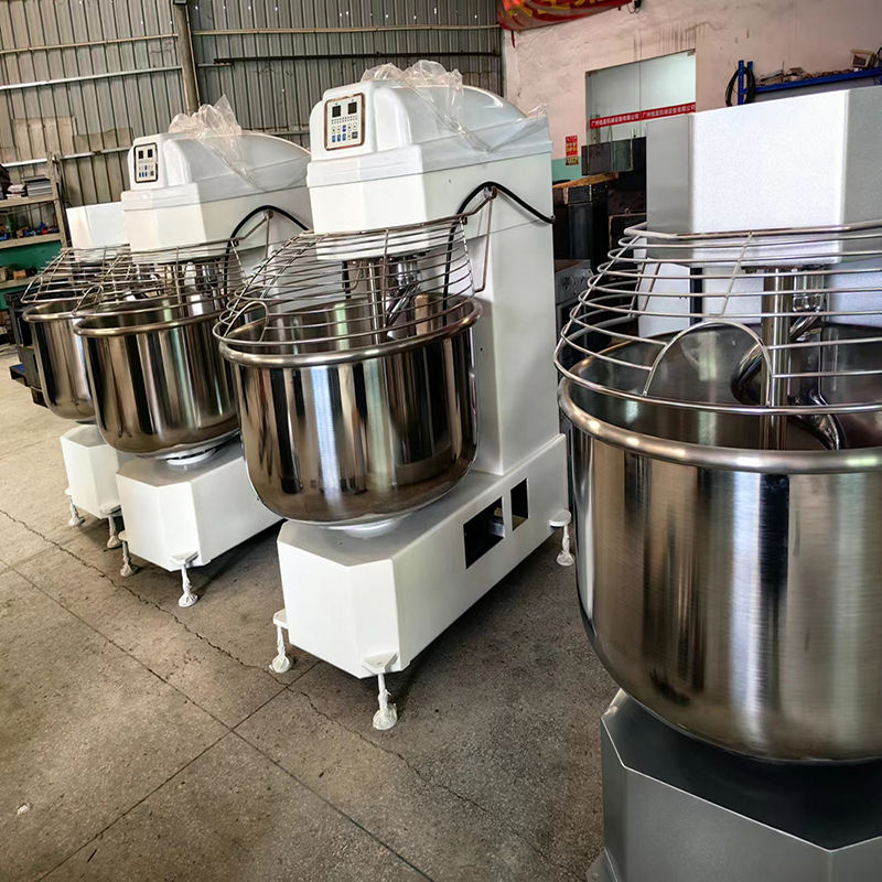 High Quality 25kg Double Arm Horizontal Dough Mixer Machine New 220 Volts Big Spiral Pizza Bread Flour Bakeries Made Corn Raw
