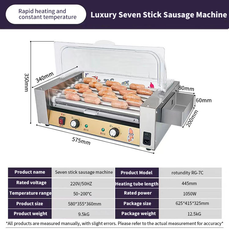 Commercial New Condition Hot Dog Machine Sausage Stuffing Toaster Equipment High Productivity Corn Dog Waffle Maker Non-Stick
