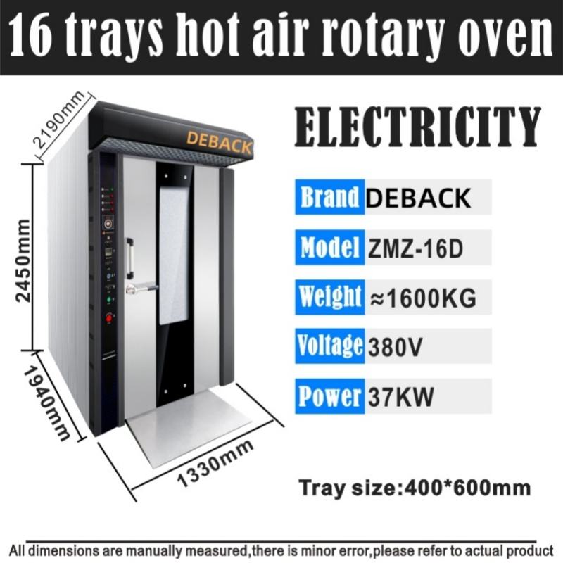 Certified Good Quality 16-Tray Automatic Diesel Rotary Oven Perfect Design for Bakery Restaurant Commercial Baking Oven for