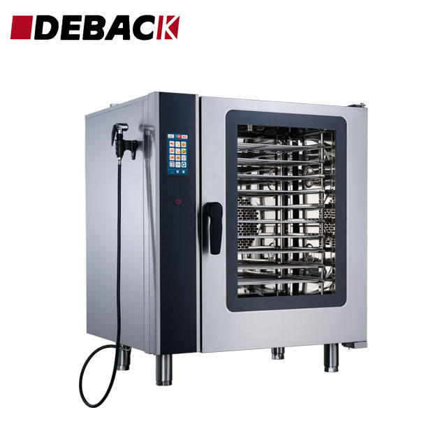 Fully Automatic Electric 6-Tray Universal Oven Grill Steam Automatic Clean LED Display Digital Touch Control Bakery Commercial
