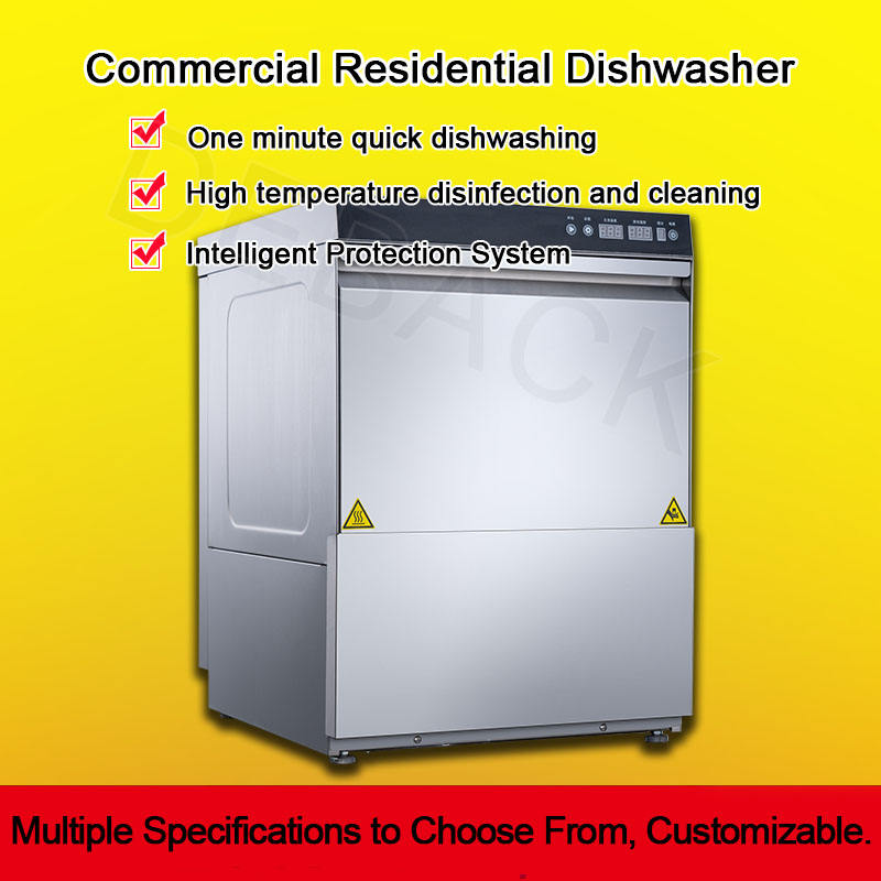 Professional Hotel Restaurant Fully Automatic Commercial Counter Dishwasher Stainless Steel 304 High-Temperature Sterilization
