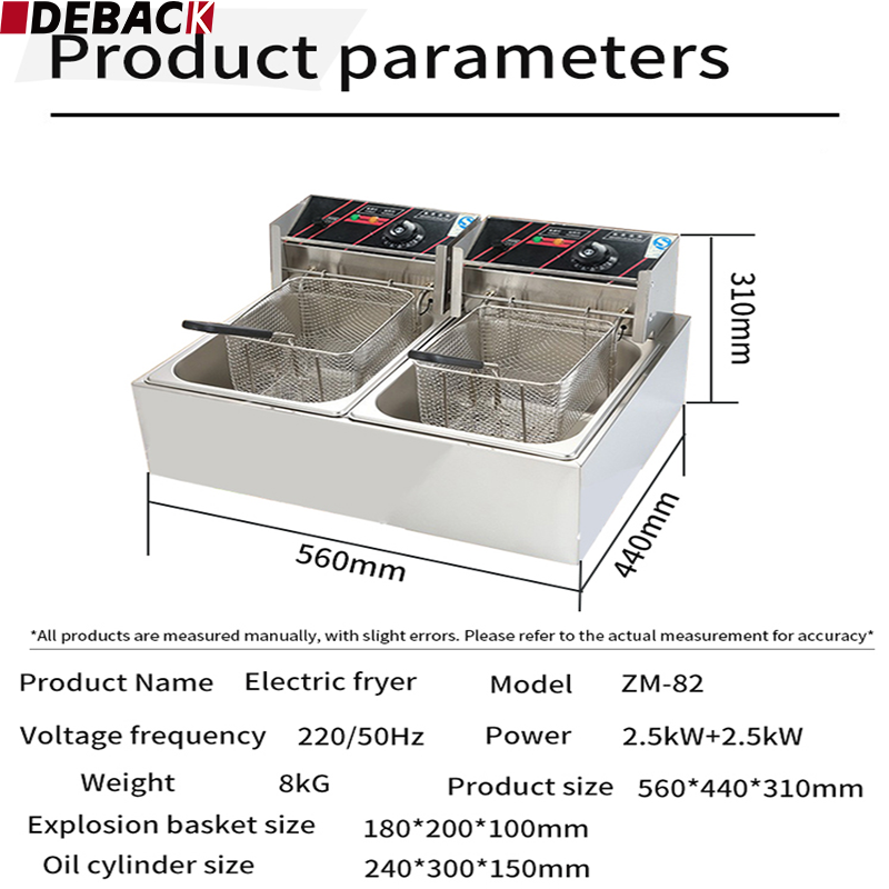 Commercial Professional Stainless Steel Electric Deep Fryer New Condition 220V for Restaurant Use Industrial Oil Fryer Machine