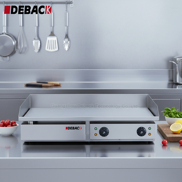 DEBACK Commercial Electric Griddle Stainless Steel Flat Plate Grill 4.4kW 220-240V Non-Stick Easy Clean Restaurant Kitchen