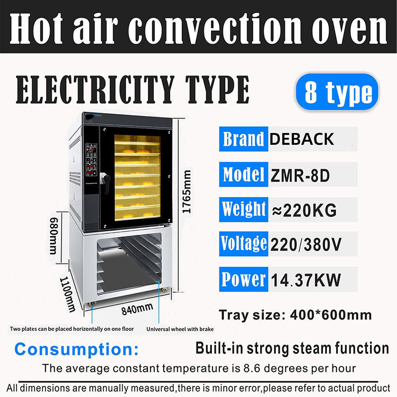 8 Trays New Commercial Baking Equipment Industrial Toasters Bakery Electric Convection Oven for Bakeries Restaurants Food Shops