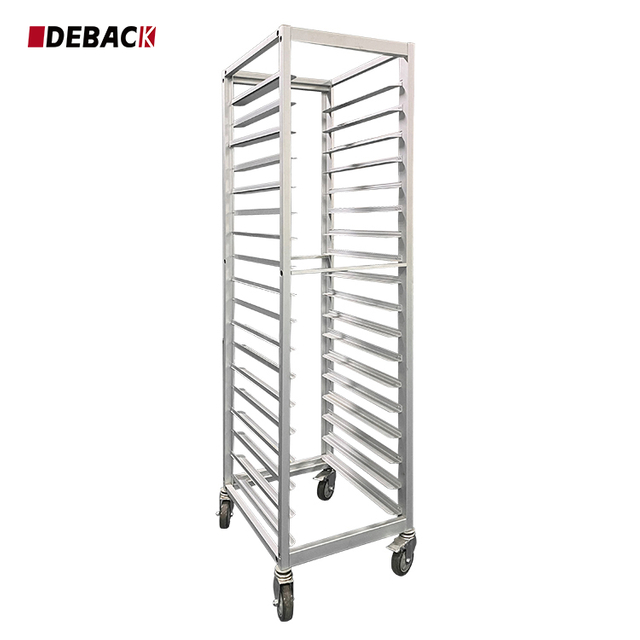 Commercial 18-Layer Aluminum Alloy Baking Tray Rack for Snack Machines Bakery Restaurant With 360 Degree Universal Wheel