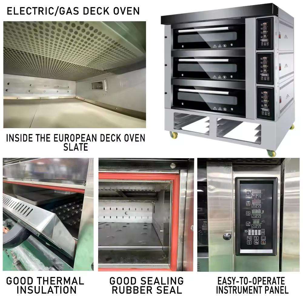 New Technology 380V Touch Control Deck Oven Bakery Pizza Oven 3 Decks 6 Trays Electric High Productivity Bread Restaurant Food