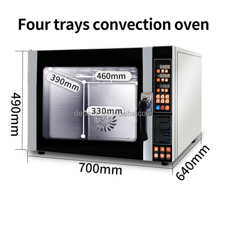 DEBACK New 4-Tray Stainless Steel Built-In Electric Convection Steam Oven Hot Air Baking Automatic Timer Long Service Fruit Corn