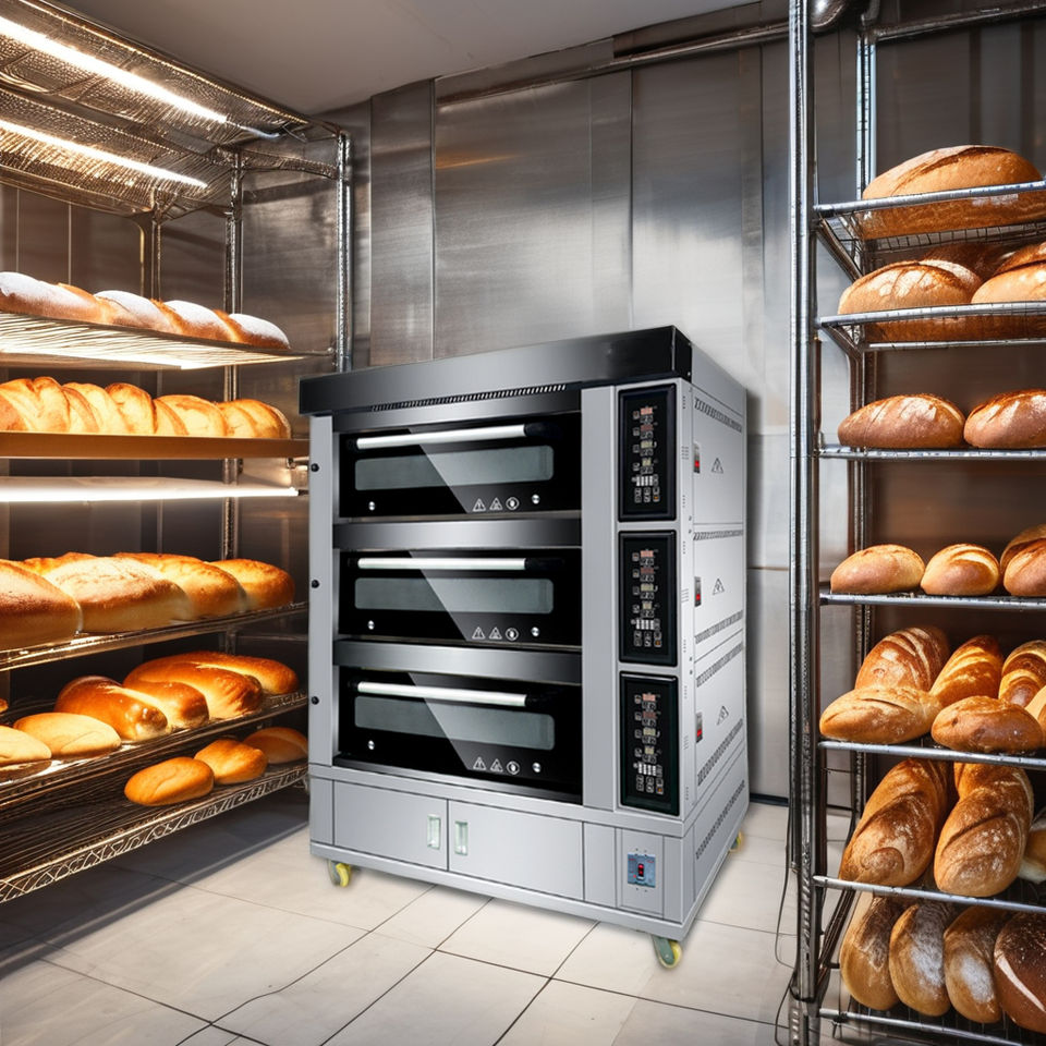 Stainless Steel Electric/Gas 380V Commercial Deck Oven High Productivity Programmable Control Bread Corn Baking Single Deck New