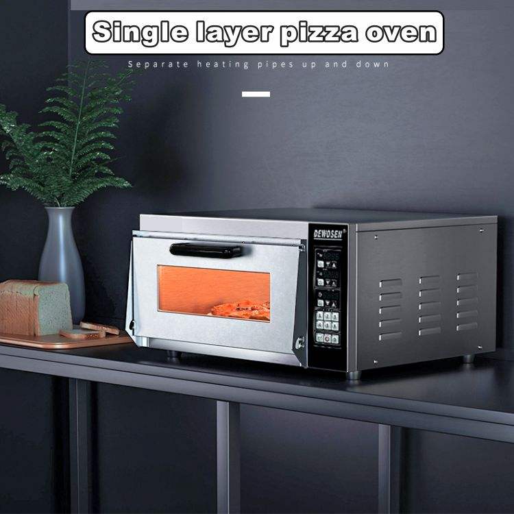 Hanbeter New 220V Portable High Productivity Automatic One Layer One Tray Electric Steel Deck Pizza Oven Flour-Based Bakery Use