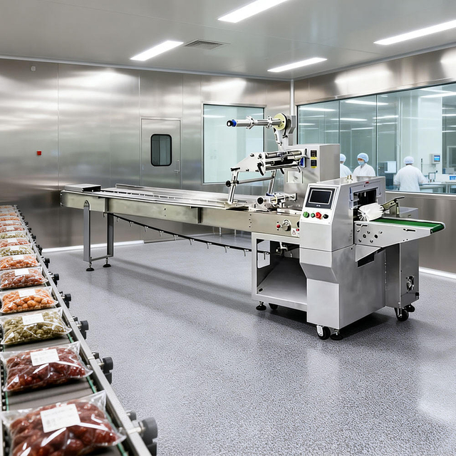 DEBACK Industrial Three-Servo Pillow Packing Machine Automatic Continuous Shrink Packaging Equipment High Productivity