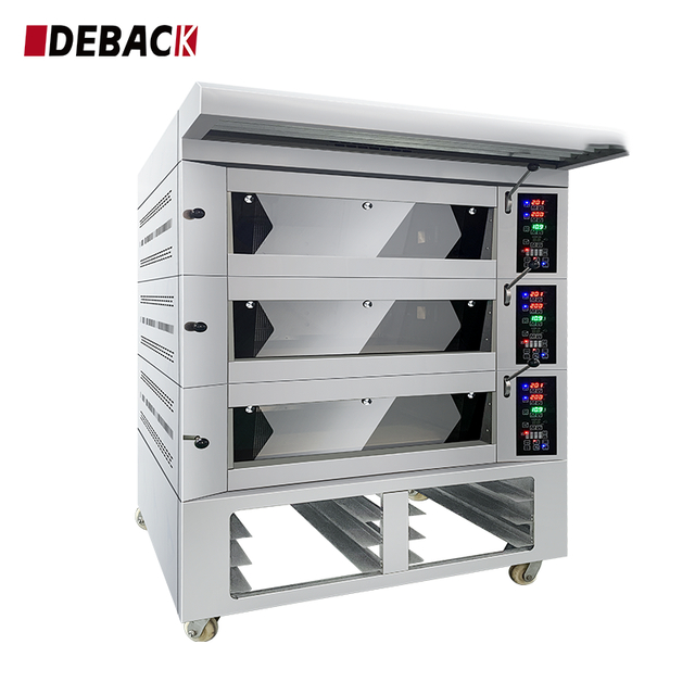 DEBACK High Quality Factory Price Three Deck Automation Commercial European Style Stainless Steel Deck Oven for Bakery Use High