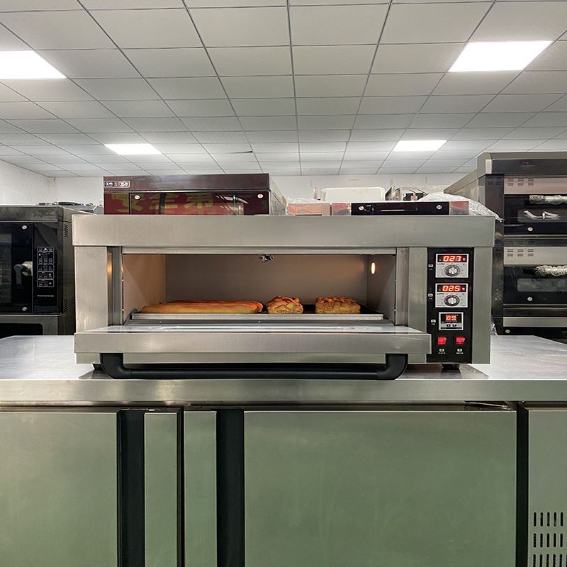 Small Commercial Bakery Equipment 220V Electric 1 Deck 2 Trays Gas electric Oven Single Deck Oven With Steam Hotels Pizza Baking