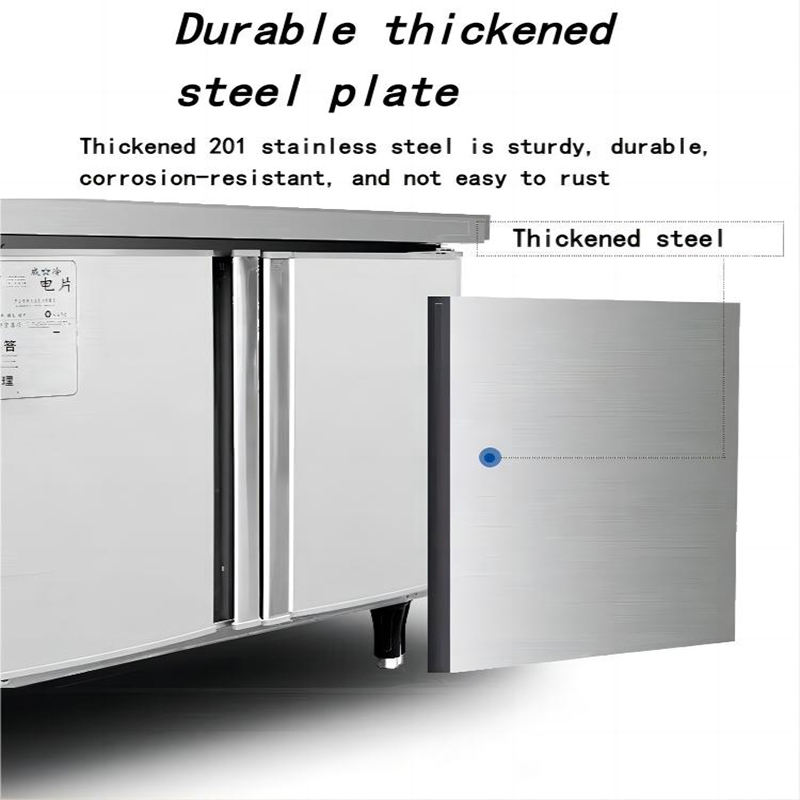 DEBACK ZMX-FT15 Commercial Kitchen Stainless Steel Double-Temperature Freezer 300L Capacity Multi-climate R404A Working Table