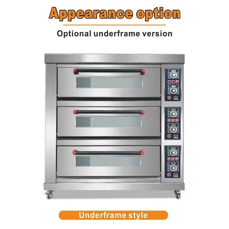 DEBACK European Style Electric Deck Oven for Bakery Stainless Steel 3 Shelves LED Display High Productivity Commercial Use