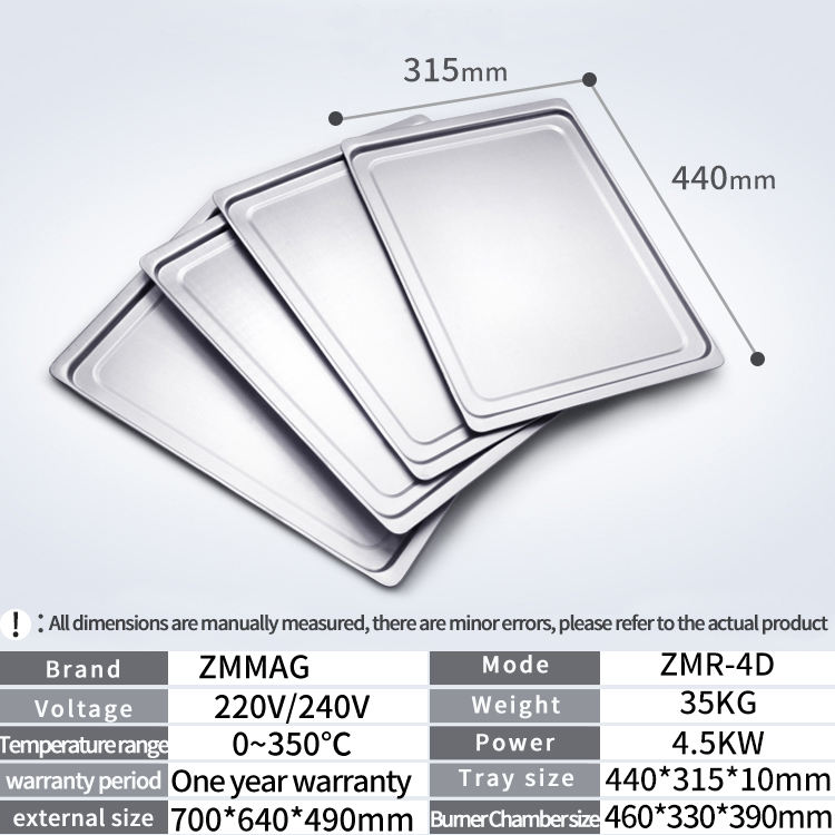 Commercial 4 Trays Ovens Bakery Equipment Electric Convection Oven With Steam Function Toasting Baking Ovens