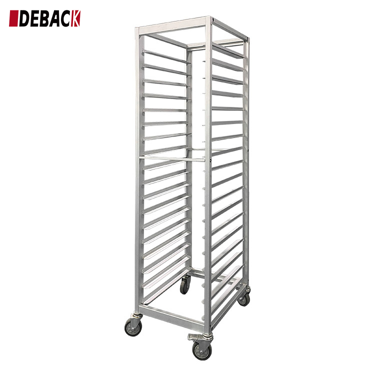 Commercial 18-Layer Aluminum Alloy Baking Tray Rack for Snack Machines Bakery Restaurant With 360 Degree Universal Wheel