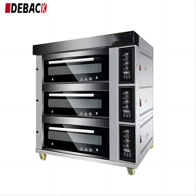 Deluxe Automatic Stainless Steel Bread Oven Pizza Oven 3 Deck 12 Trays Deck Oven for Bakery Industrial