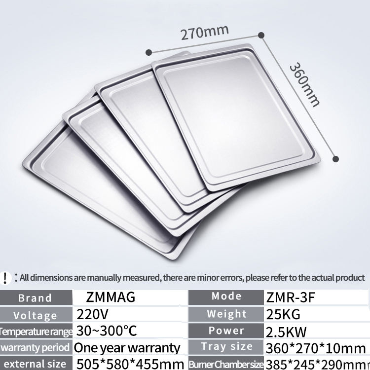 Commercial New Digital Electric Automatic Convection Bakery Oven CE Certificate Portable Small 3-Trays Hot Air Corn Flour Mill