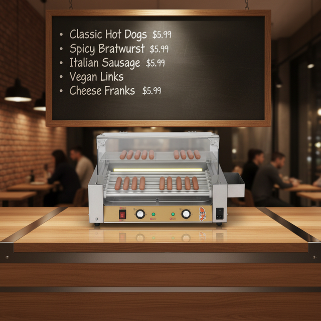 New DEBACK Commercial 7 Roller Trapezoid Cover Electric Sausage Machine Adjustable Rack High 304 Stainless Steel 220V