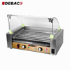 New DEBACK Commercial Electric Sausage Grill 7 Roller Machine Arc Cover Stainless Steel High Productivity Lightweight for Snack