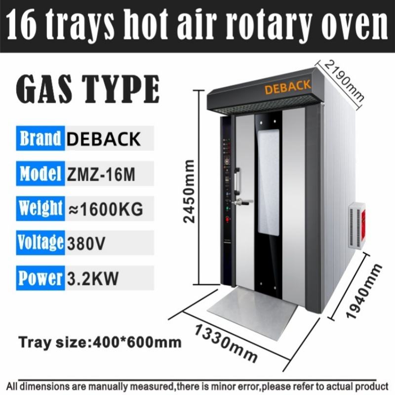 Professional Efficient Commercial Restaurant Kitchen Equipment Automatic Baking Rotary Rack Oven Gas Rotary Oven Powered