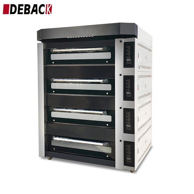 Commercial Industrial Baking Oven Pizza Gas Oven Baking Equipment 4 Deck 20 Trays Stainless Steel Deck Oven for Hotels