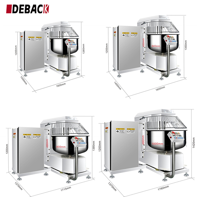Industrial New Stainless Steel Pizza Dough Bakery 20L 30L 60L 80L 160L 260L Flour Spiral Mixer Machine Bread Dough High