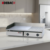 DEBACK Commercial Electric Griddle Half Flat Half Grooved Stainless Steel Grill Plate 4.4kW Multi-Function Plug-And-Play Kitchen