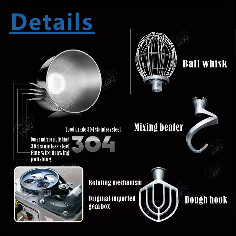 Commercial 20L 220V 380V Food Mixer Home Kitchen Appliances Multifunction Cream Egg Dough Stand Food Grade Mixer