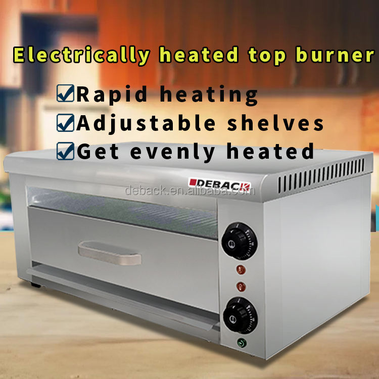 DEBACK Electrically Heated Top Burner Oven with Rapid Heating Adjustable Shelves Heating New-Baking Large Oil Catch Pan 220-240V