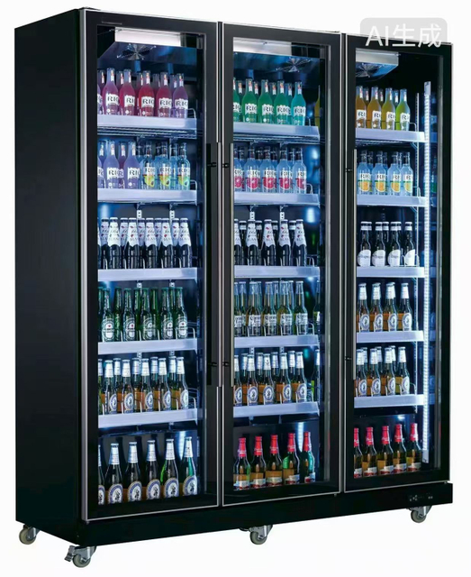 Commercial Beverage Drinks Beer Display Fridge with Glass Door Air Cooling Refrigeration Equipment for Restaurant Kitchen Use